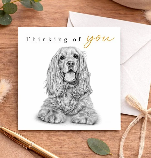 Cocker Spaniel - Thinking of you card (15x15cm)