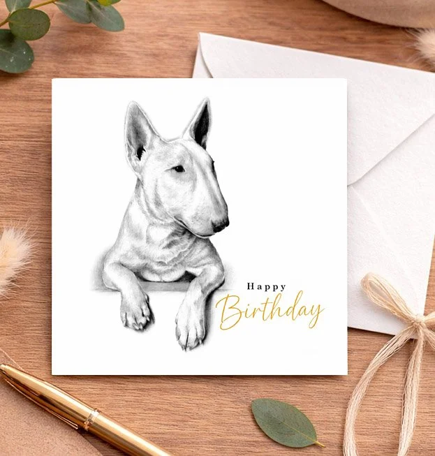 English Bull Terrier - Birthday card