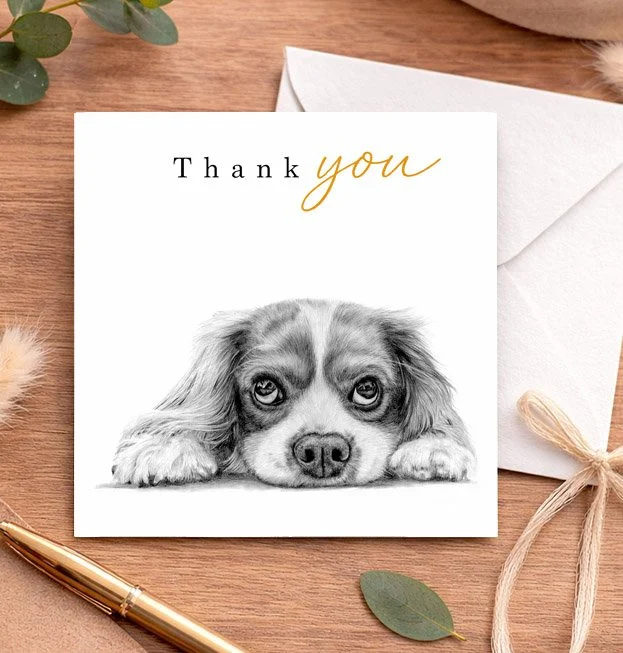 Cavalier King Charles Spaniel - Thank you card (15x15cm)