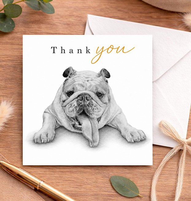 British Bulldog - Thank you card (15x15cm)