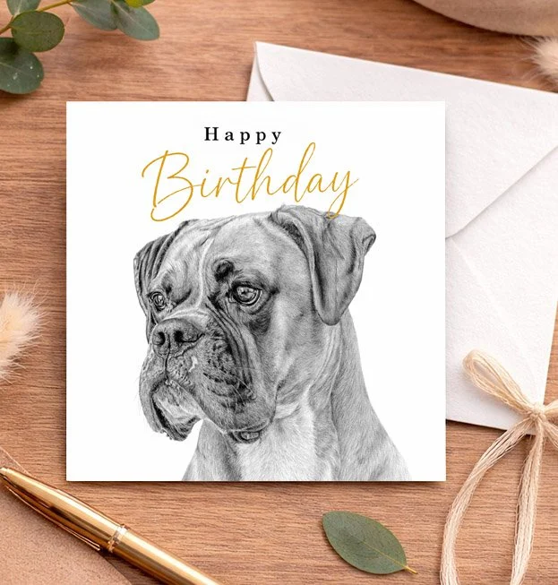 Boxer - Birthday card (15x15cm)