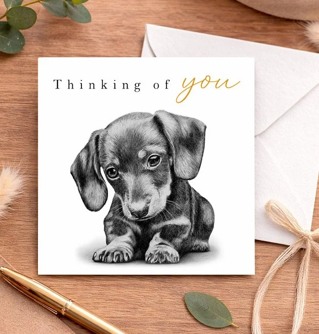 Dachshund - Thinking of you card (15x15cm)