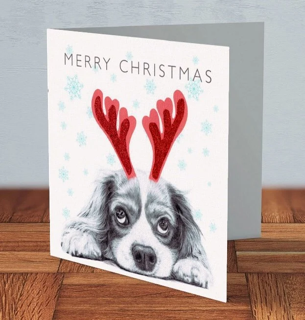 Cavalier King Charles Spaniel artwork featuring a playful dog with expressive eyes and silky coat, capturing the breed’s charm and personality.