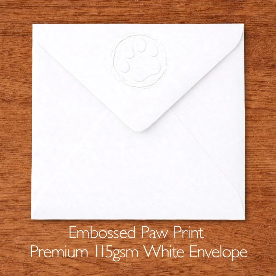 Embossed 115 gsm paw print embossed envelope