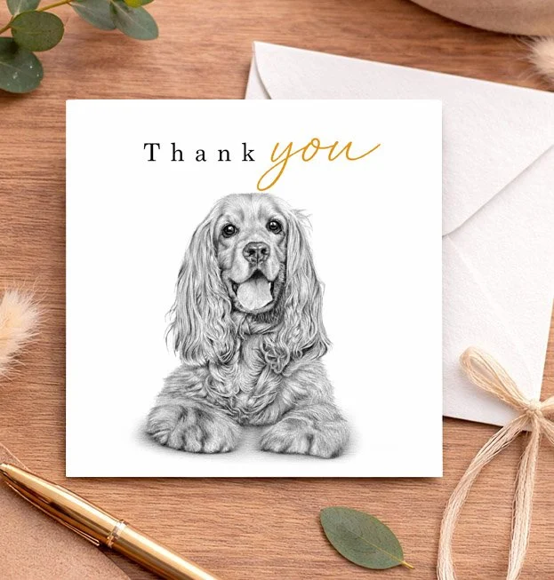 Cocker Spaniel - Thank you card (15x15cm)