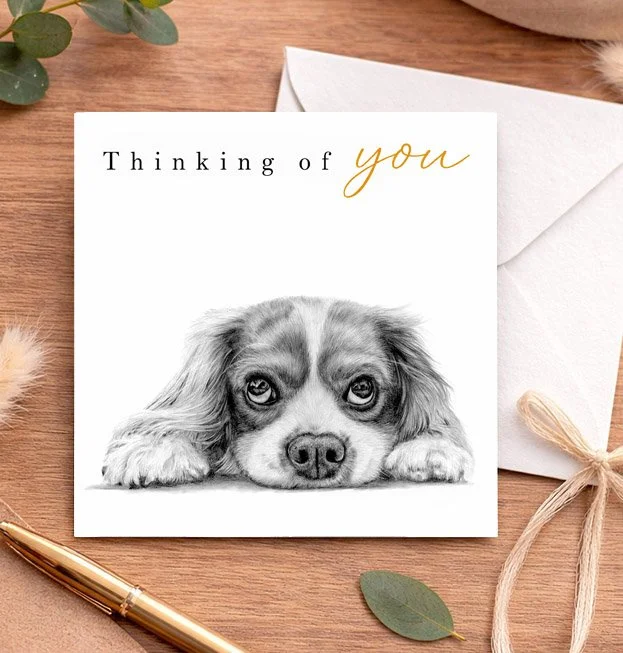 Cavalier King Charles Spaniel - Thinking of you card (15x15cm)