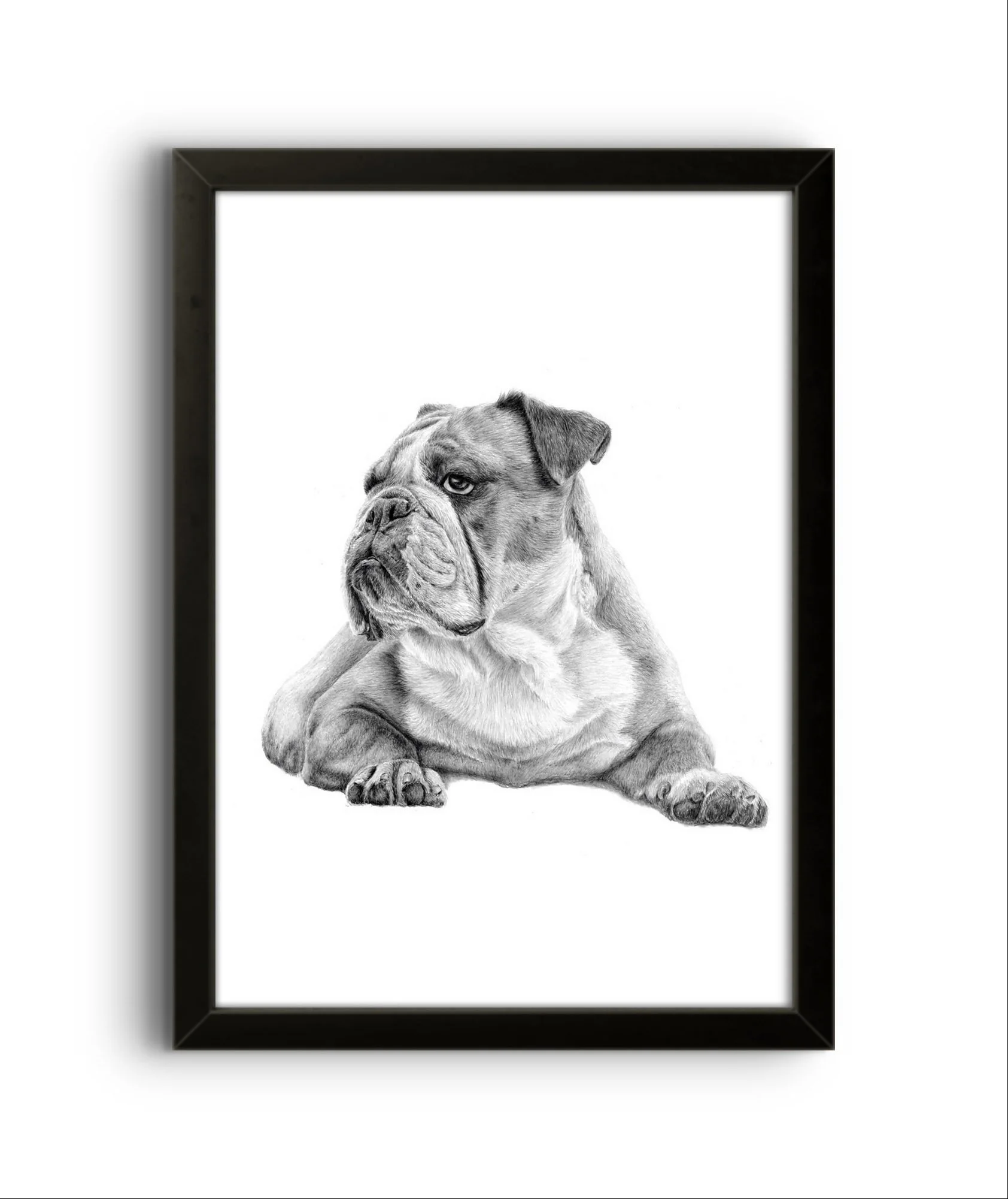 example of a black framed dog portrait
