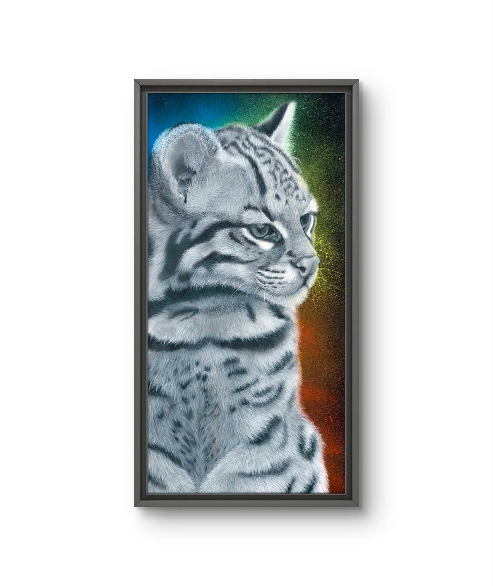Original Ocelot Painting – Framed Acrylic on Canvas