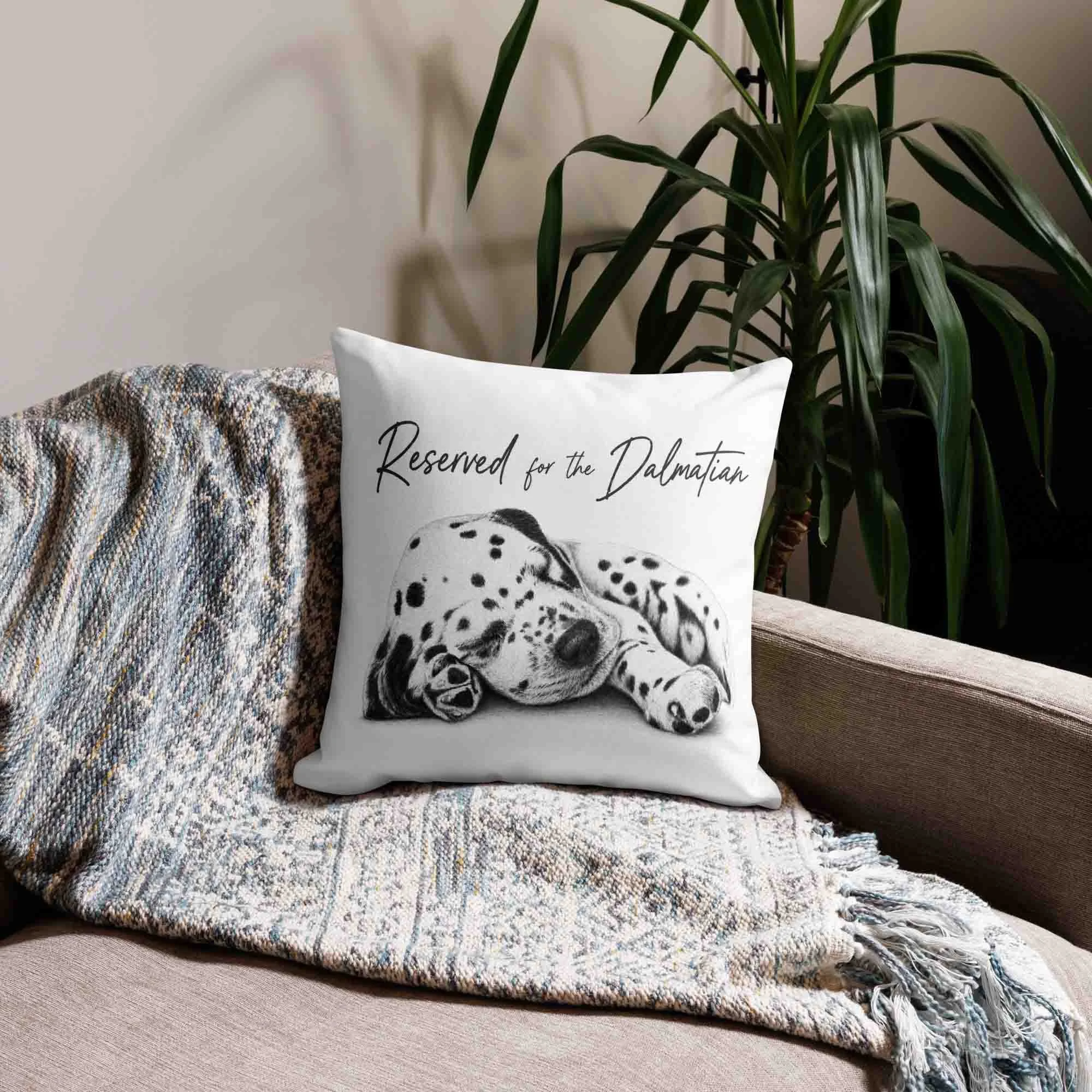 Dalmatian front of cushion design on a sofa.jpg