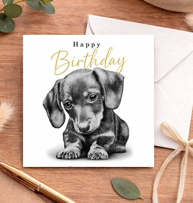 Dachshund - Birthday card (15x15cm)