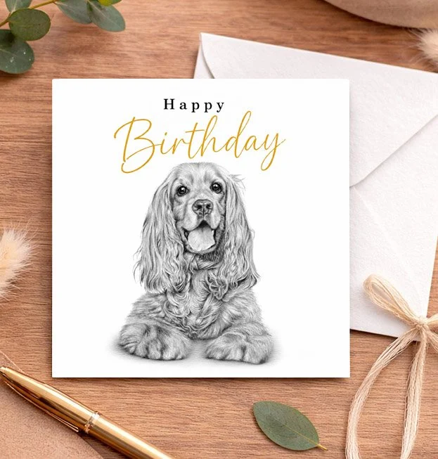 Cocker Spaniel - Birthday card (15x15cm)
