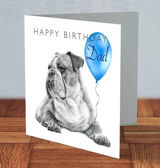 British Bulldog - Dad Birthday card