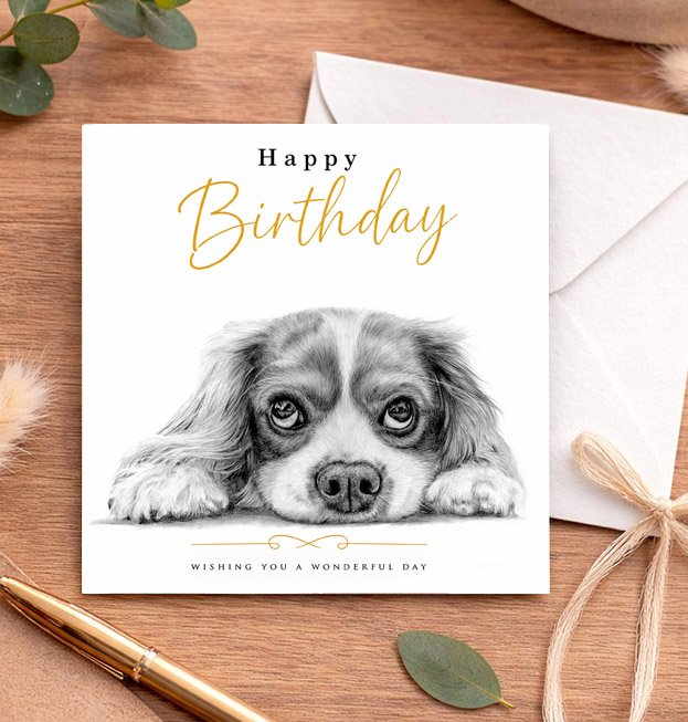Cavalier King Charles Spaniel - Birthday card (15x15cm)