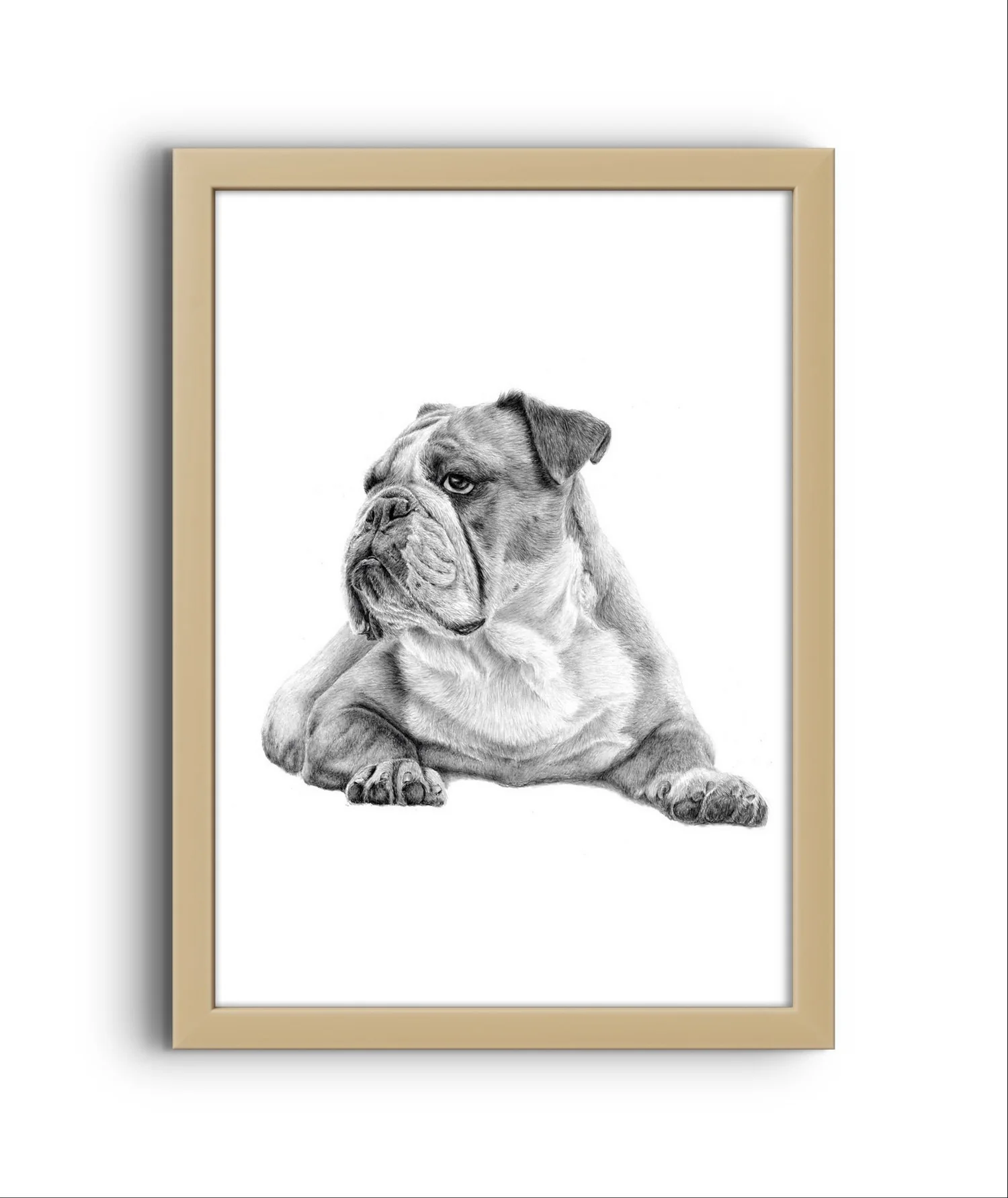 example of a oak framed dog portrait
