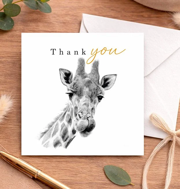 Giraffe Wildlife  - Thank you card