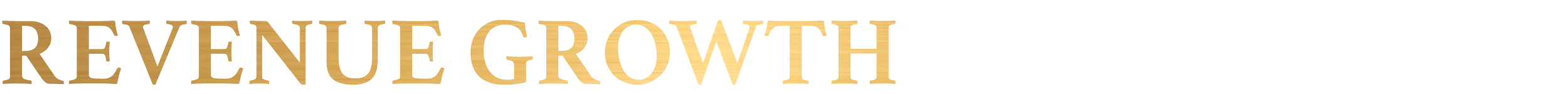 Text graphic stating "REVENUE GROWTH ACCELERATOR" in gold and white letters on a black background.