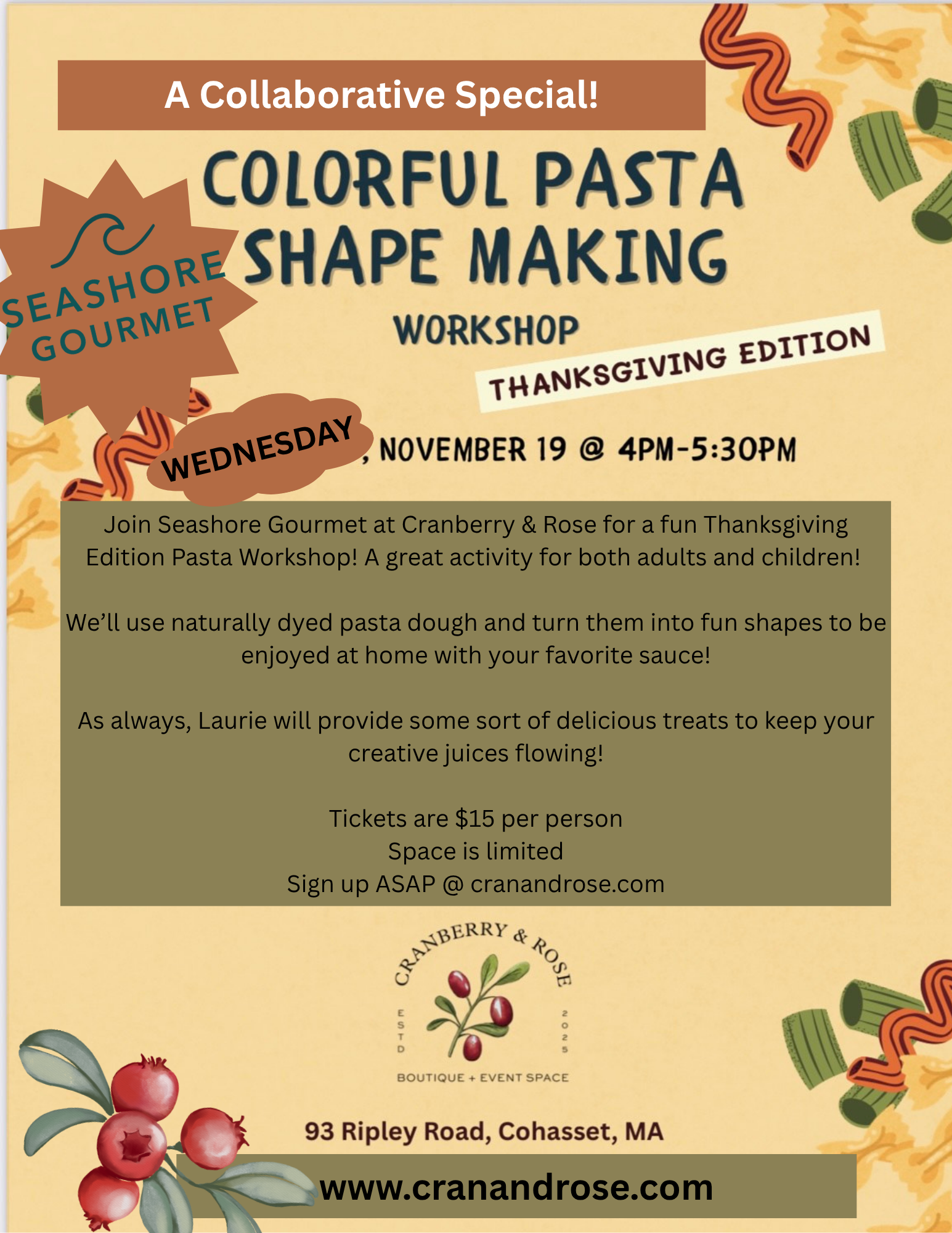 Pasta Making with Seashore Gourmet