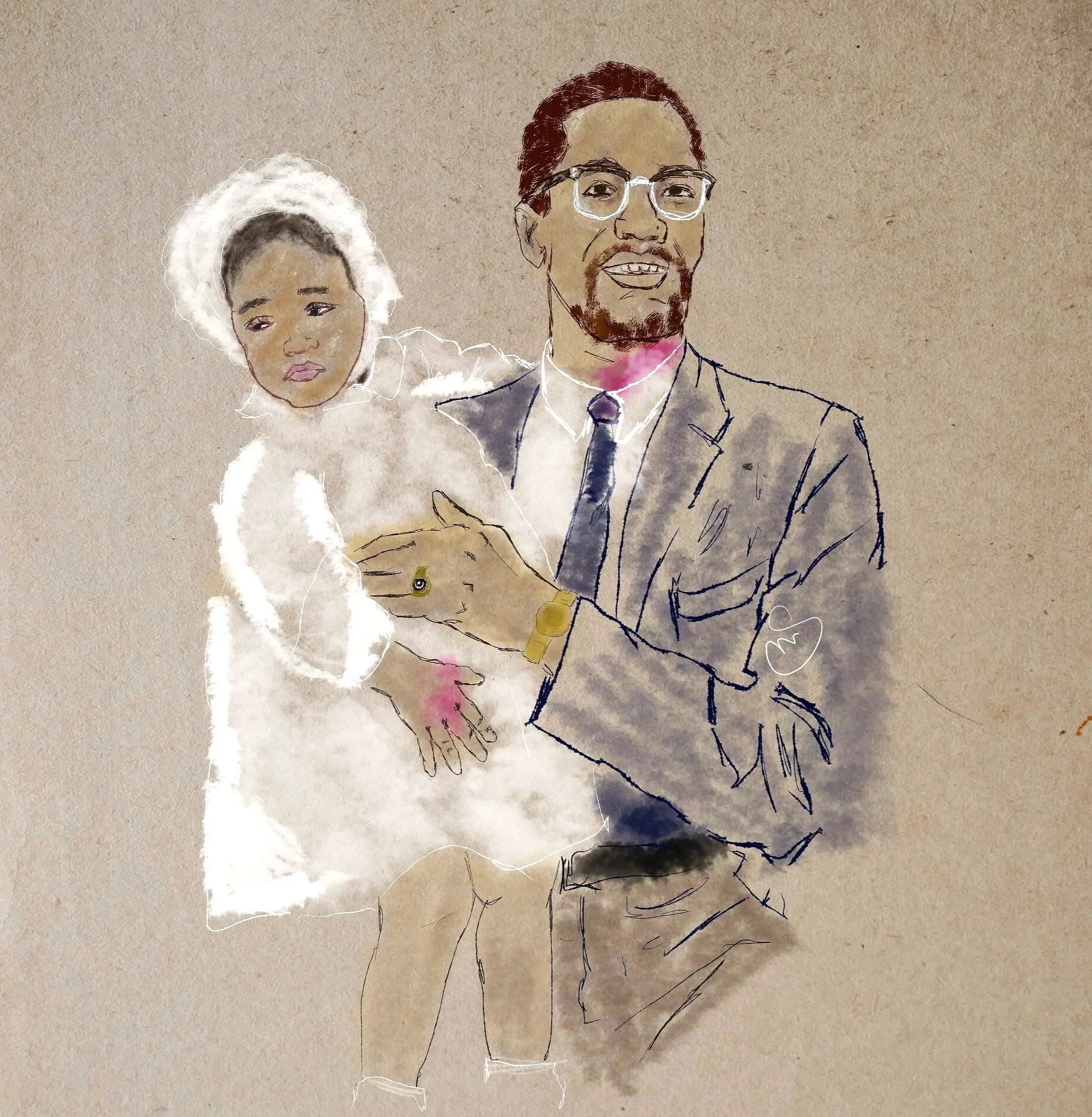 Malcolm X With Daughter Ilyasah