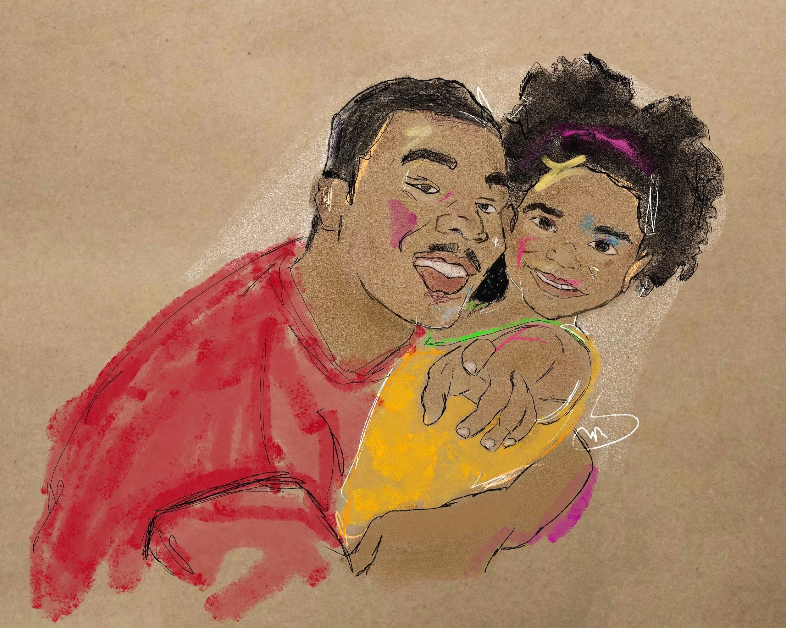 Sean Bell and daughter Jada
Digital Sketch