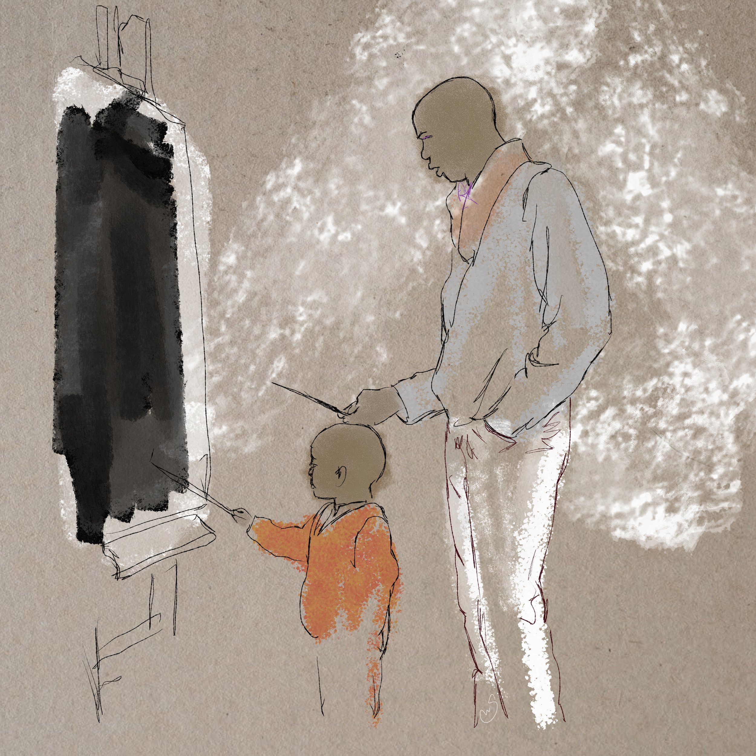 Geoffrey Holder with son Leo
Trinidadian actor and dancer
Digital Painting