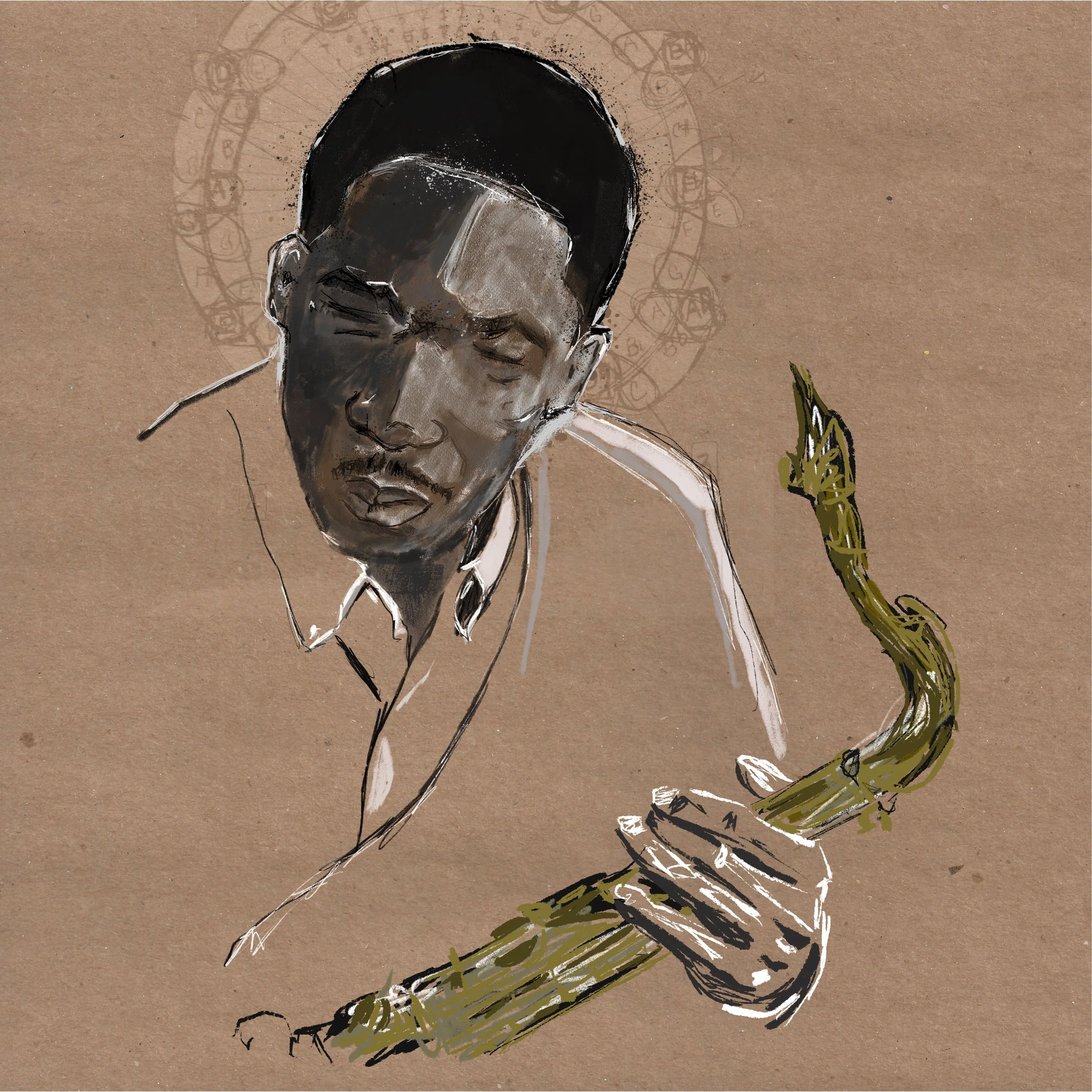 John Coltrane
American saxophonist and bandleader
Digital Sketch