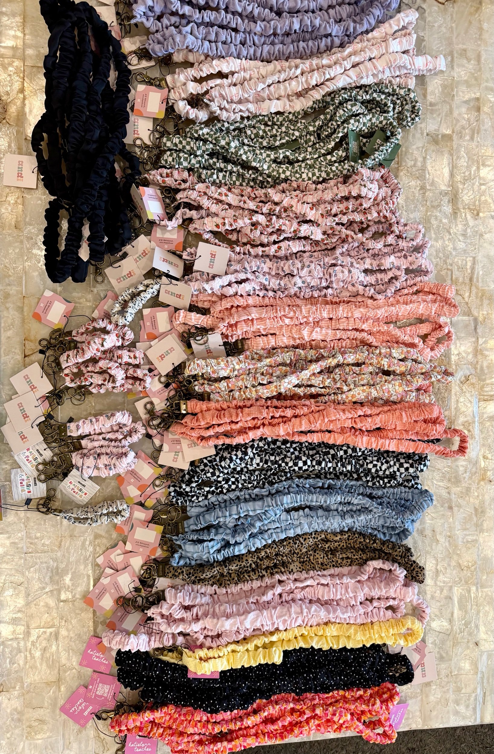 High quality scrunch Lanyard with clasp and ring
