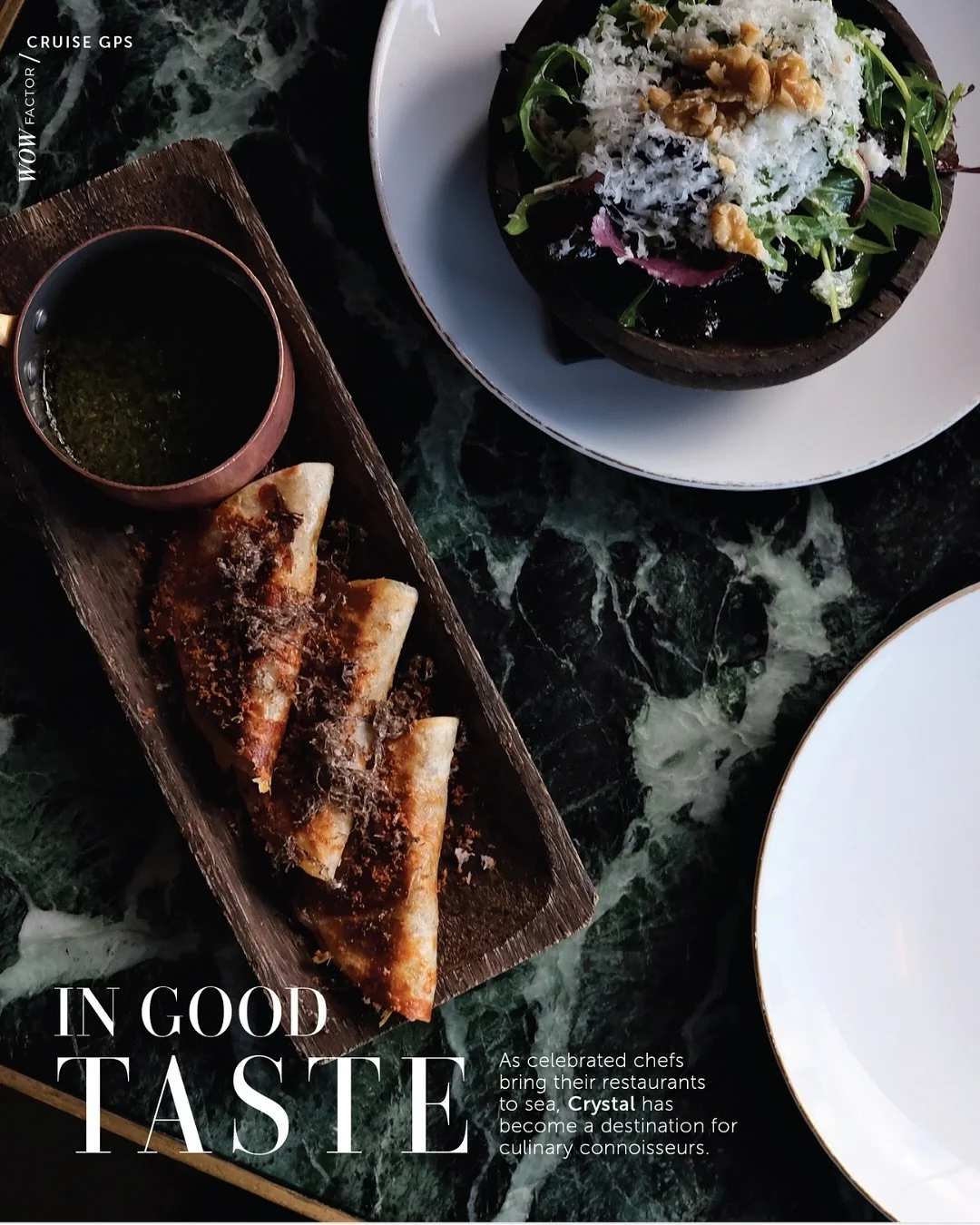 In Good Taste 🥂 Discover how @crystalcruises has become a destination for culinary connoisseurs in the May edition of Ultimate Experiences! 

Editorial &bull; Ultimate Experiences by @signaturetravelnetwork | Written by @sarahtaylorasquith 

#crysta