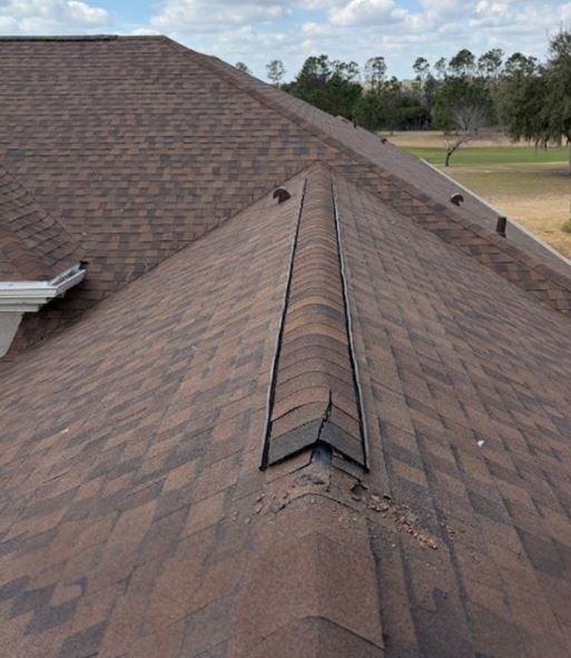 Professional shingle roof repair in Lecanto, FL, completed by local contractor Craig Fass Roofing.