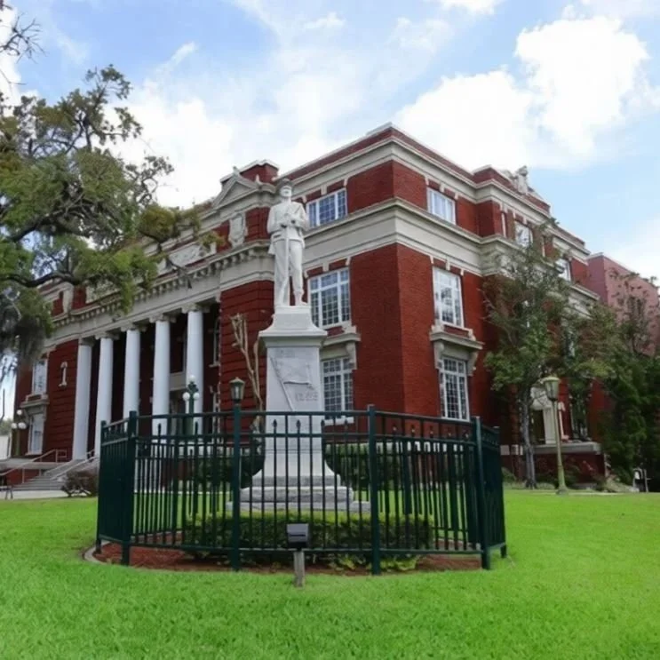 Historic Hernando County Courthouse in downtown Brooksville, Florida, served by Craig Fass Roofing.