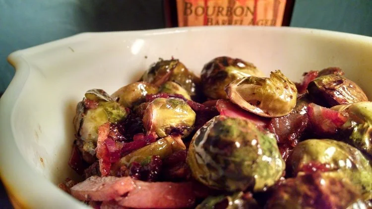 Recipe Bourbon Barrel Aged Maple Bacon Brussels Sprouts Embark Good Energy Organic Maple Syrup Bourbon maple syrup