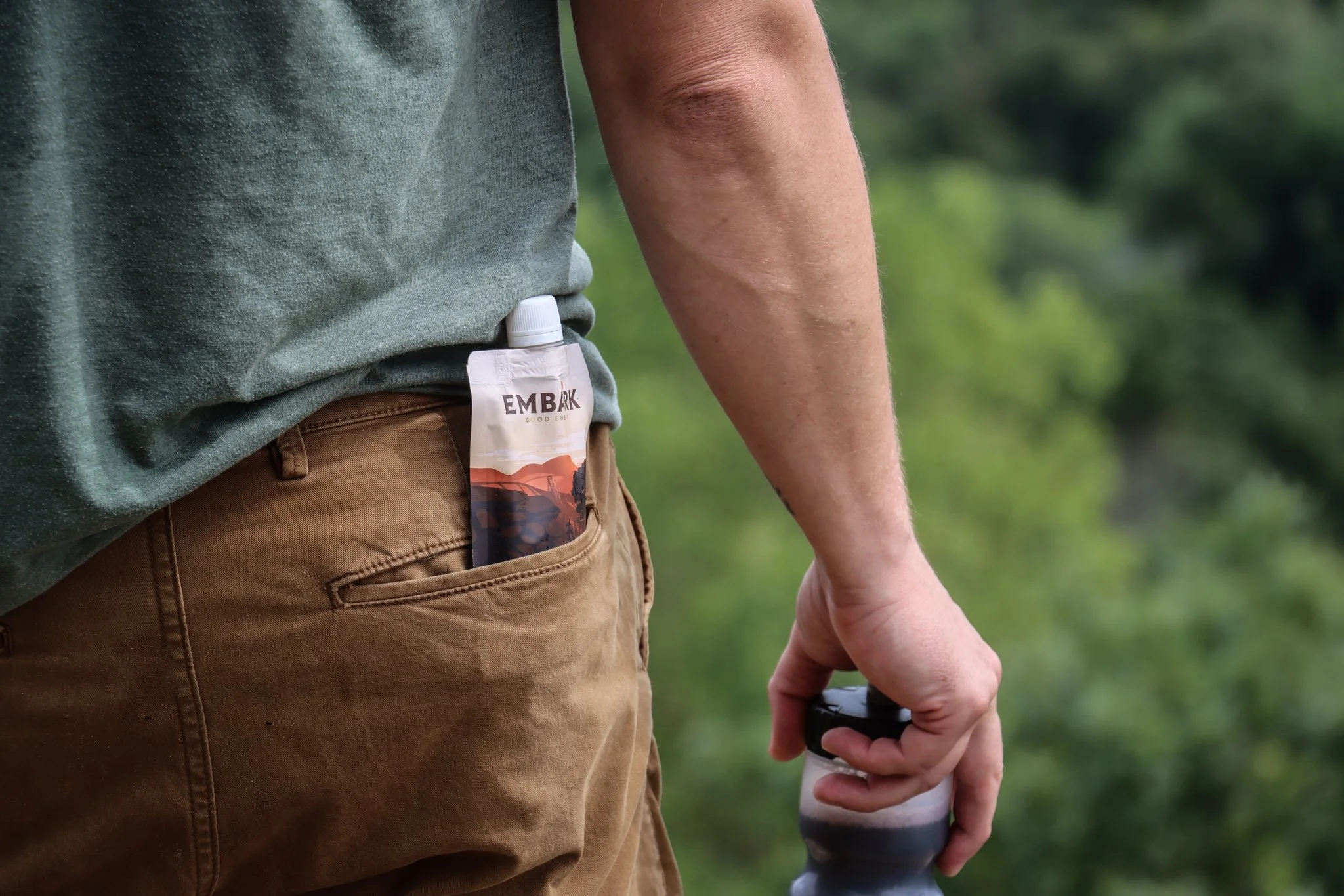 Backpacking and hiking with Embark Maple Energy sports nutrition and hydration aid.