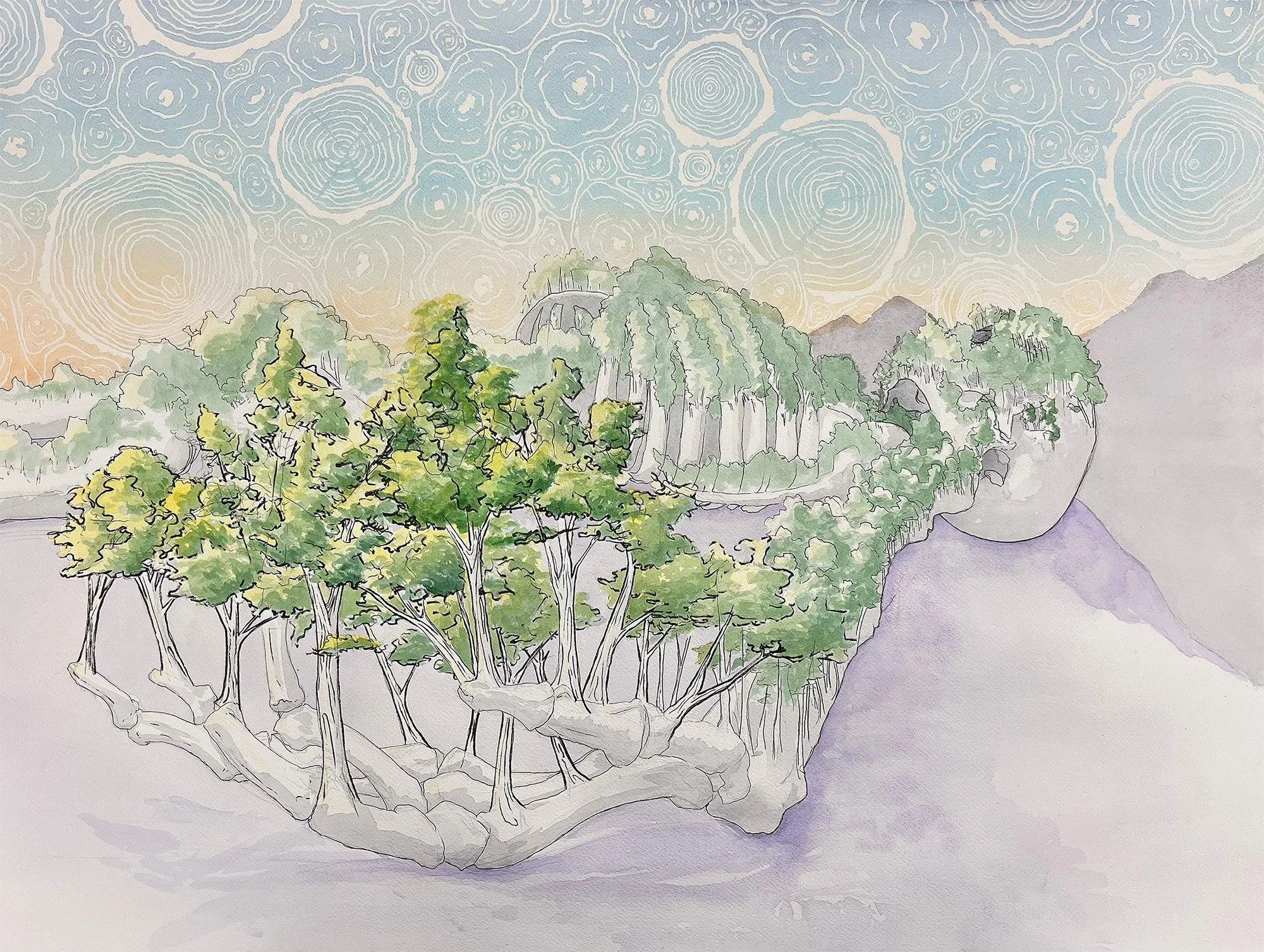 Forest of Osteon
Watercolor and Ink
22 x 30
May 2024