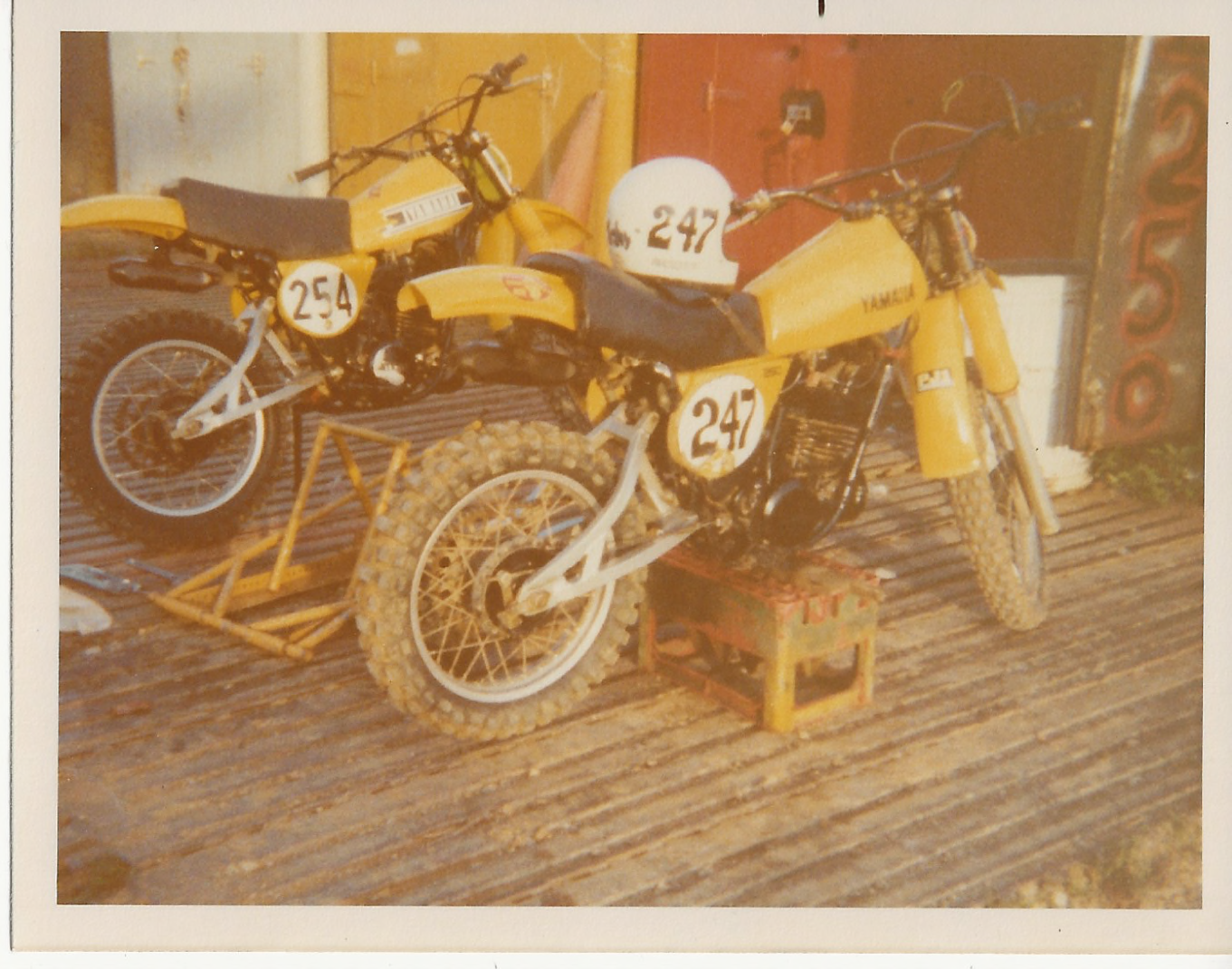 Mine &amp; Rick Felkin's bikes in the pits. We shared a conex