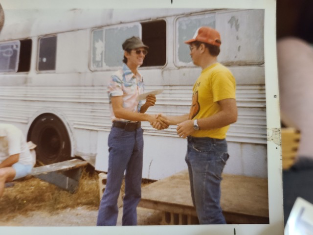 John presenting Larry B an award