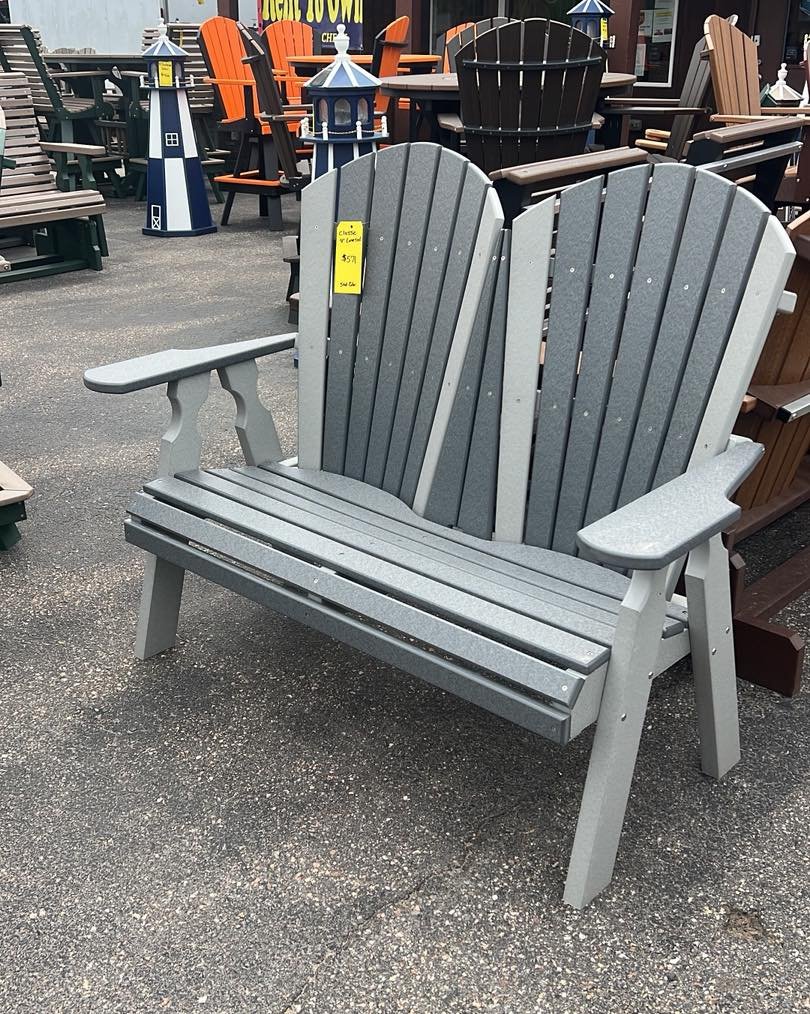 Loveseat for 2.  Check out the different styles and colors available in this poly lumber outdoor furniture.  Stop by Rustic Retreat Furniture in Lakewood, WI or send a message and I&rsquo;ll respond with pictures and prices.  Don&rsquo;t see your col