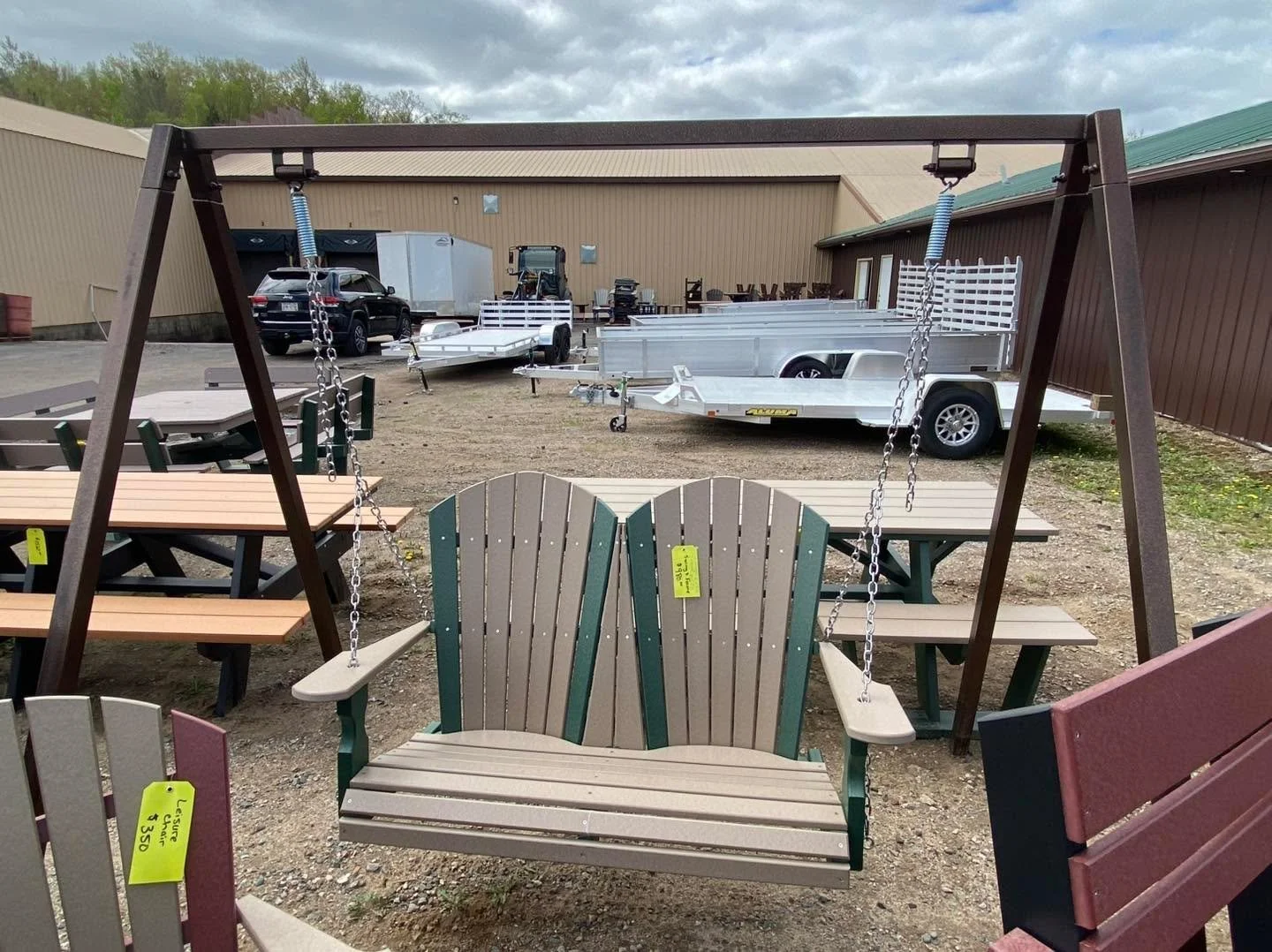 Just a swinging!  Available for purchase at Rustic Retreat Furniture in Lakewood. WI