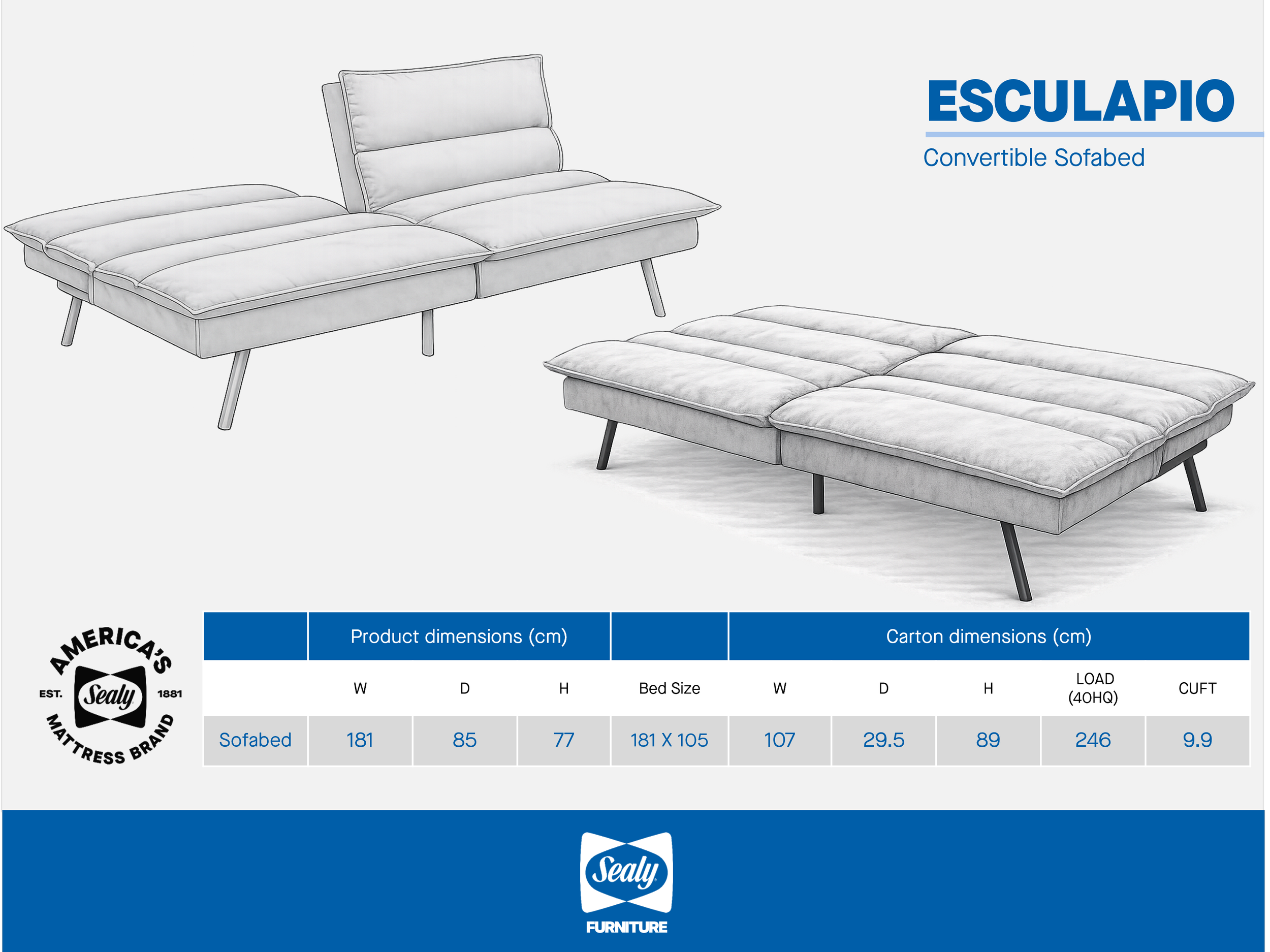 Sealy Esculapio Sofabed Convertible technical line drawing.png
