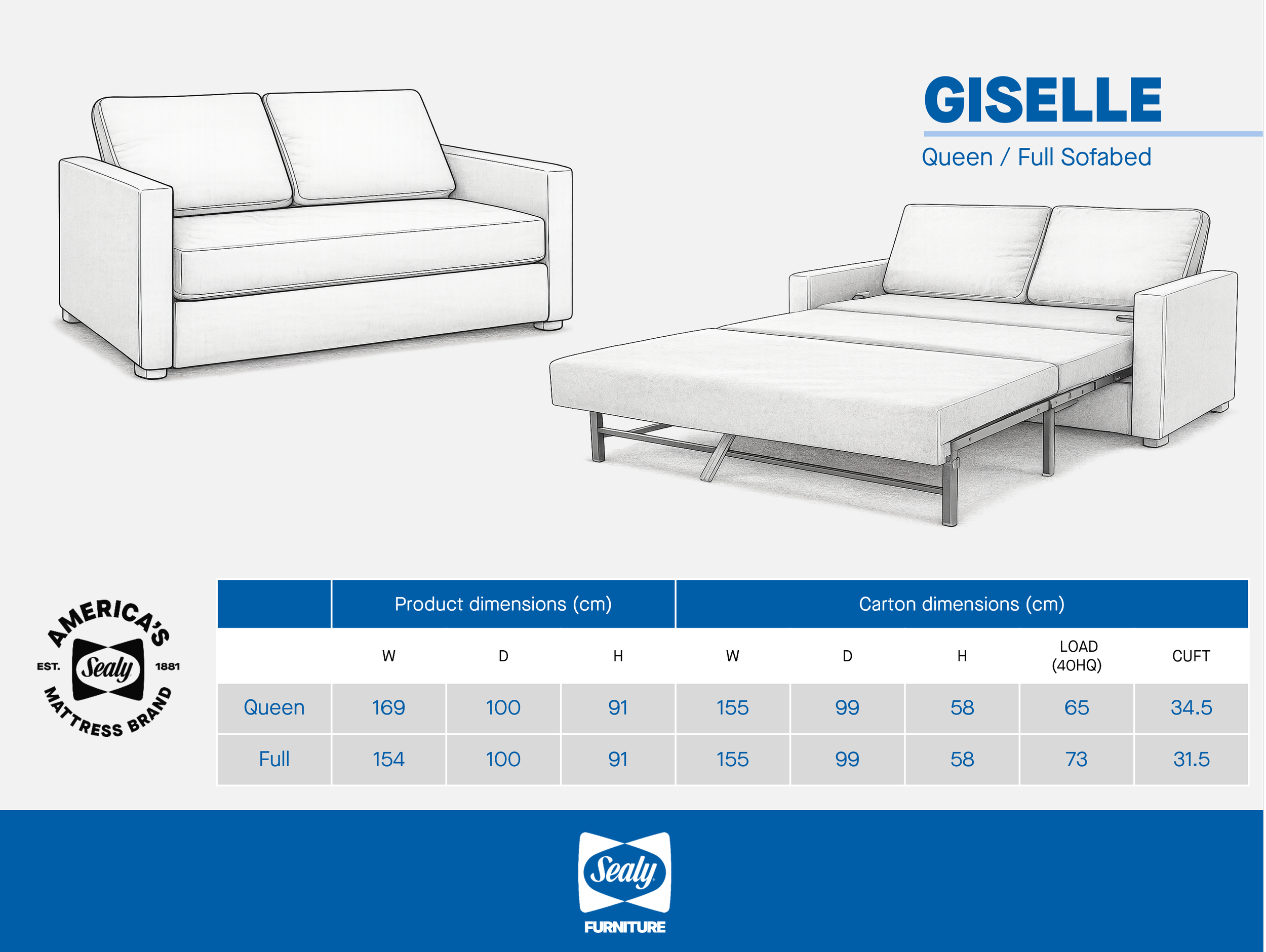 Sealy Giselle Sofabed Convertible technical line drawing.png
