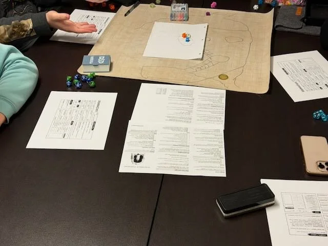 Roll playing game at our board games night