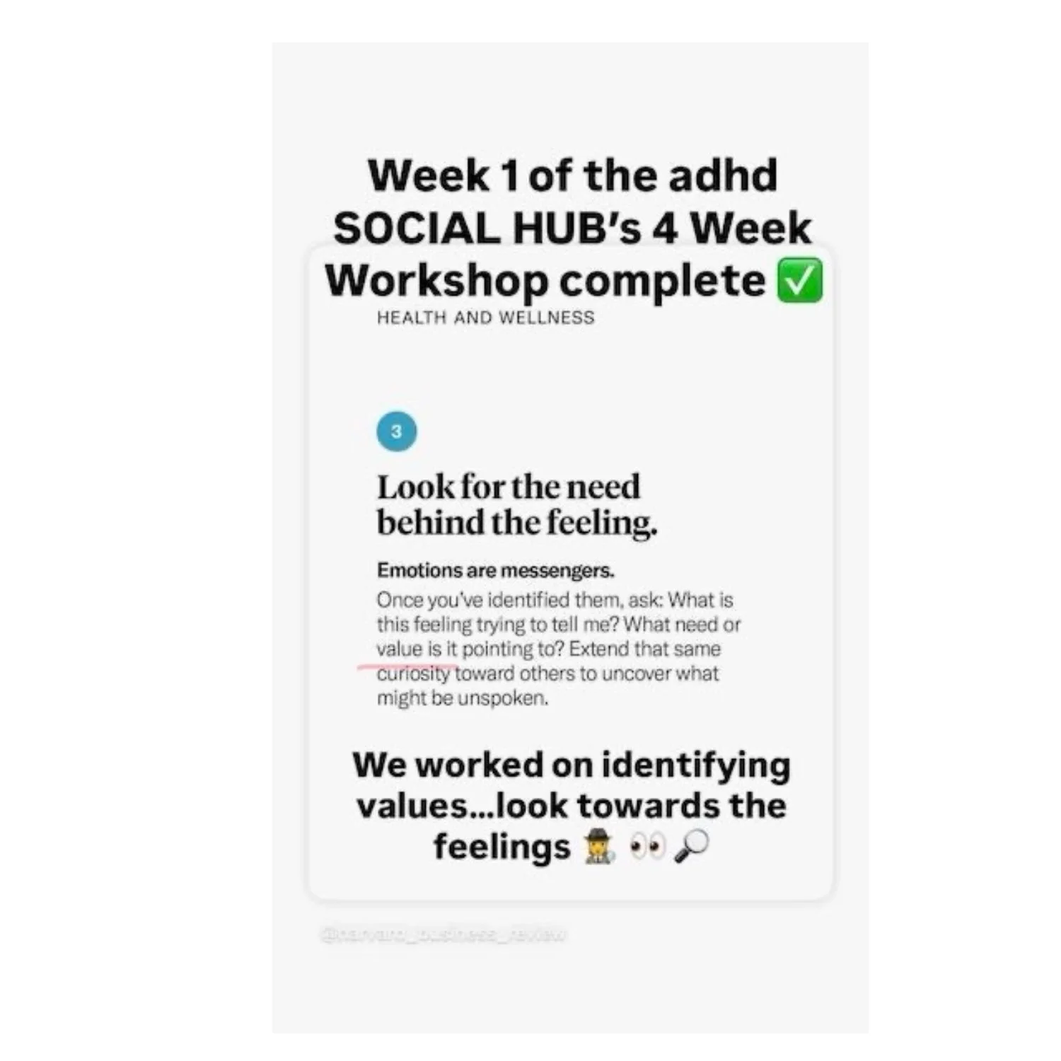 Week one of our 4 week series workshop on "How to start something and stick with it". This week we set the foundation with looking for our values. I found this interesting post from Harvard Business Review insta afterwards ✅ that mirrored our learnin