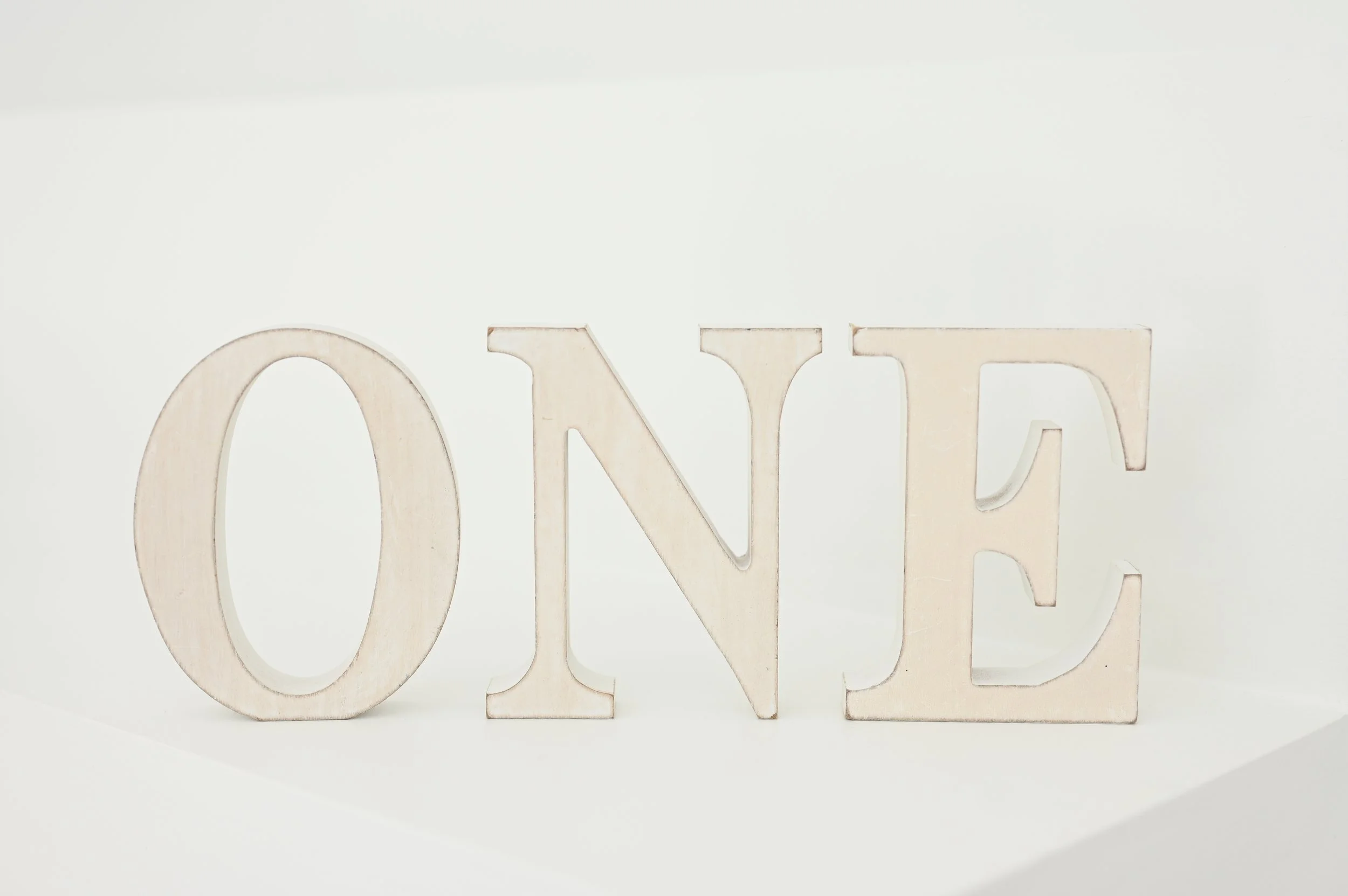 Neutral “ONE” Block Letters