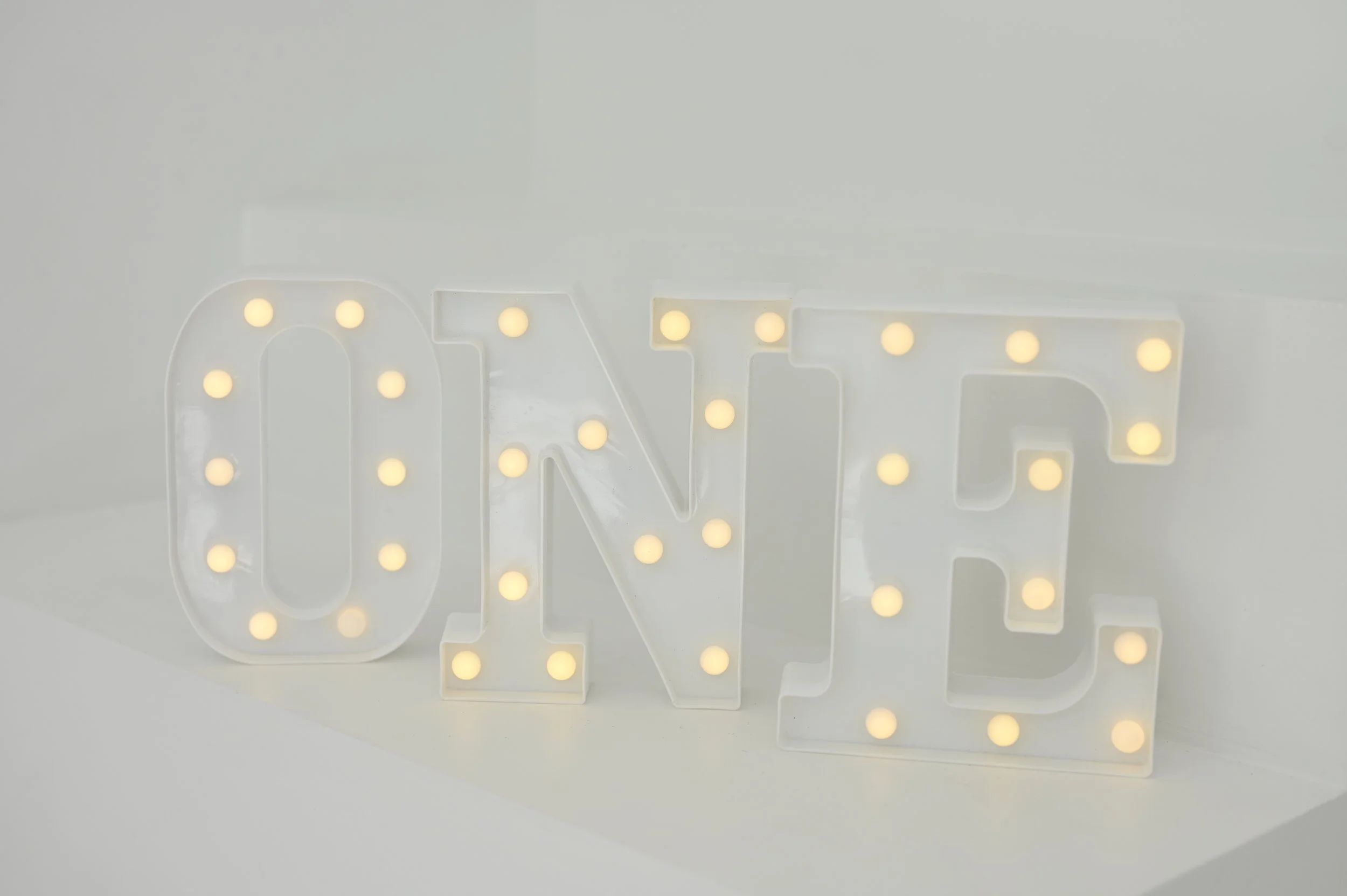 Lighted “ONE” Letters