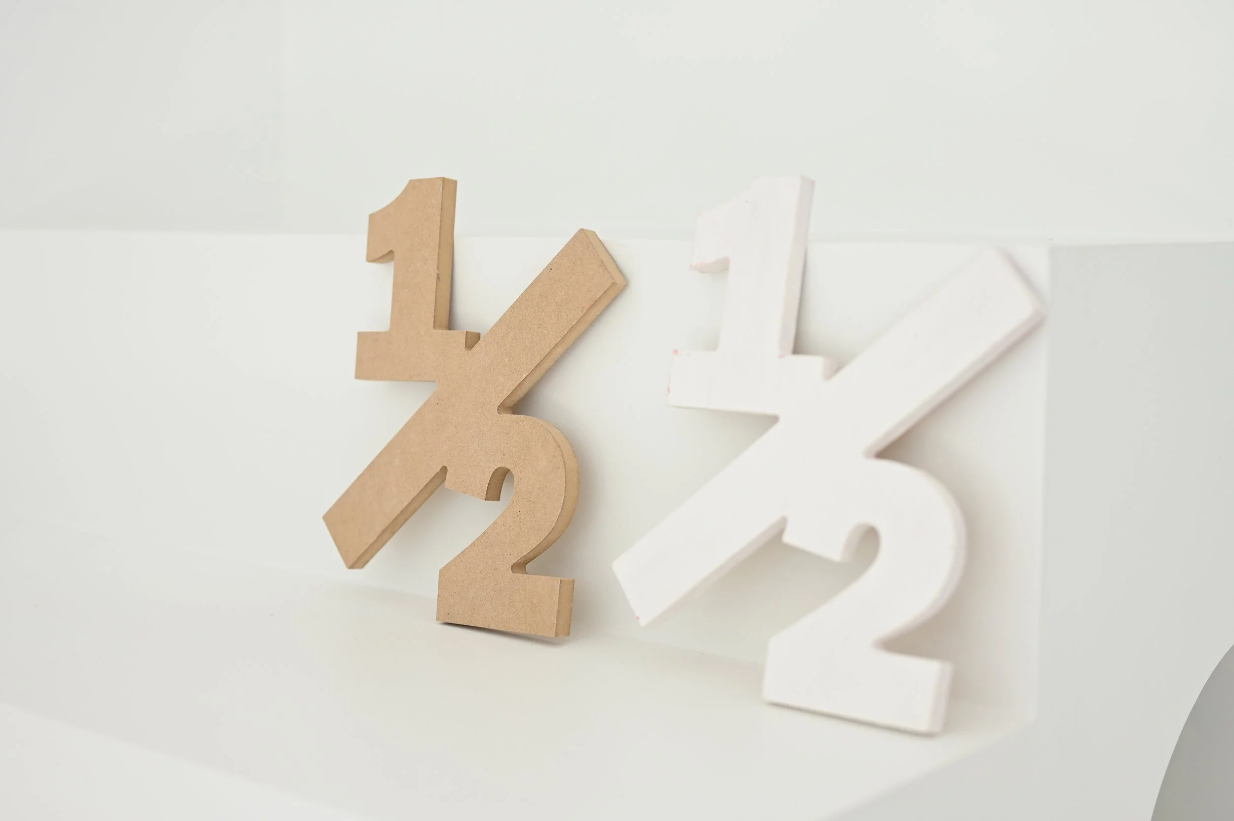 1/2 Wood Cutout (White/Brown)