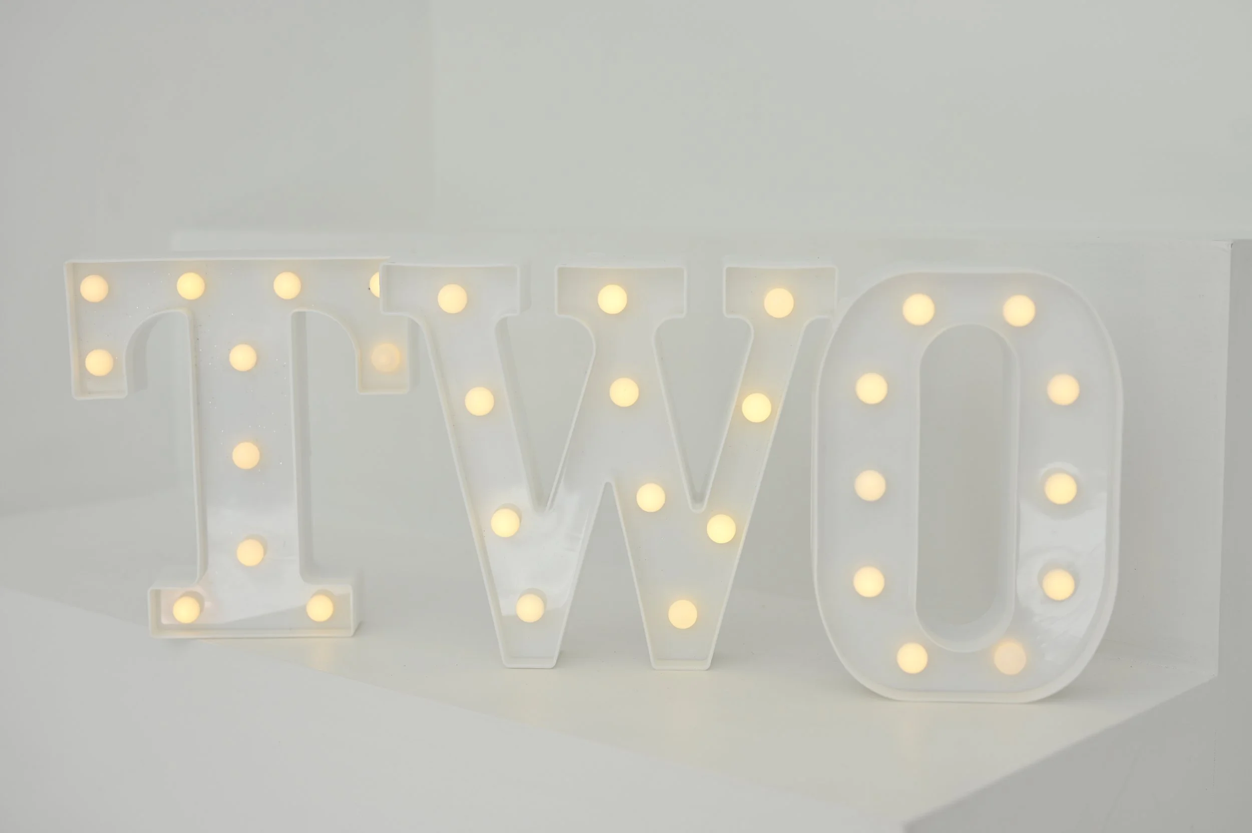Lighted “TWO” Letters