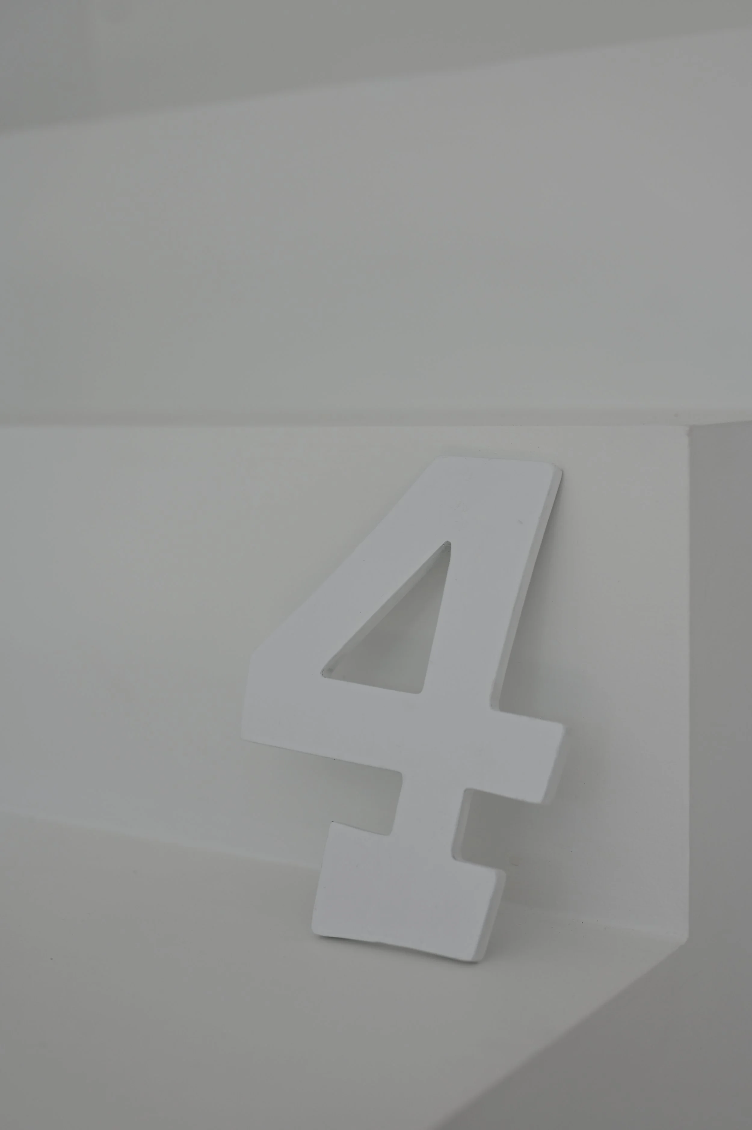 Number Four Wood Cutout (White)