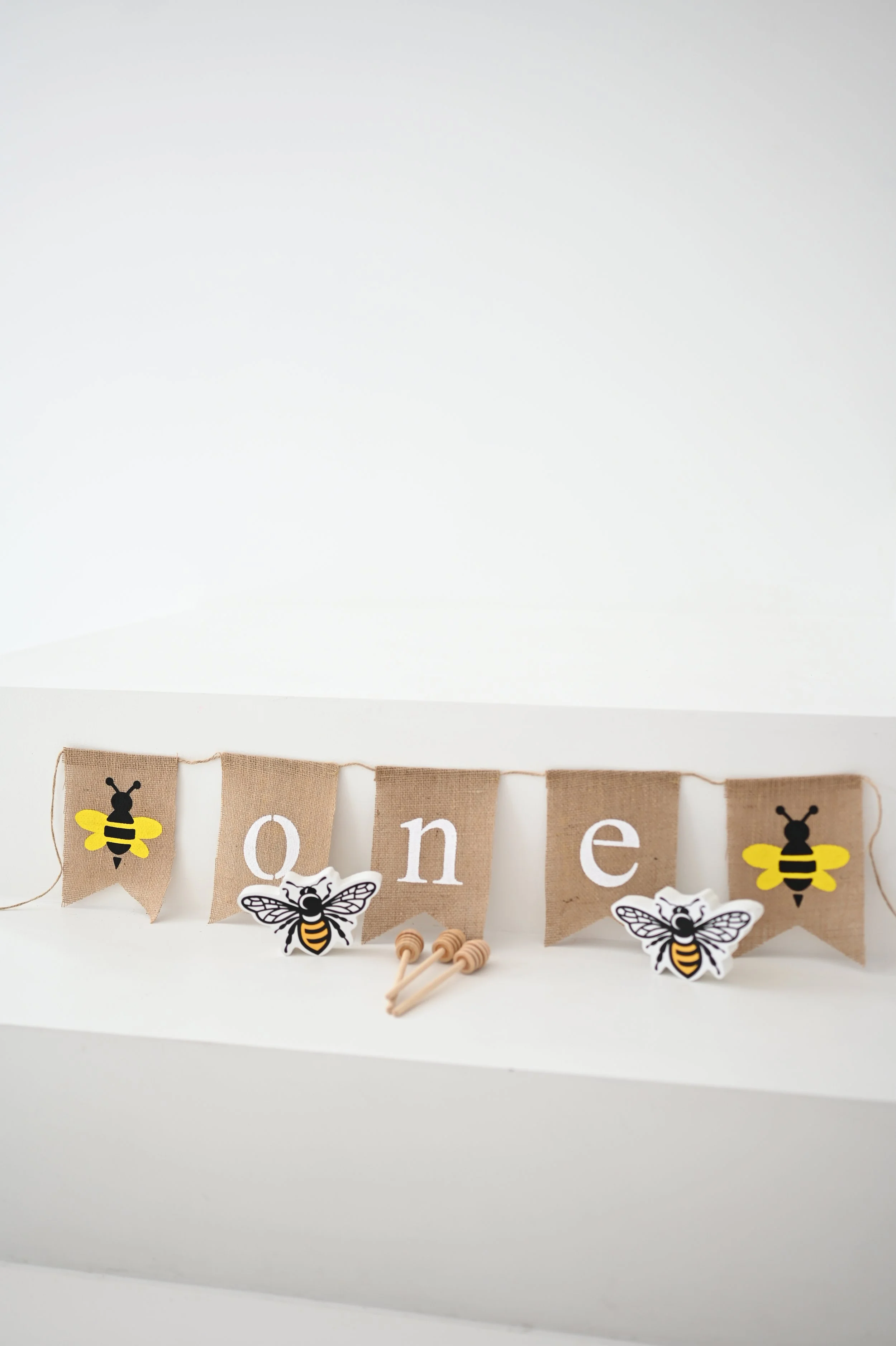 Bumble Bee "One" Burlap Banner