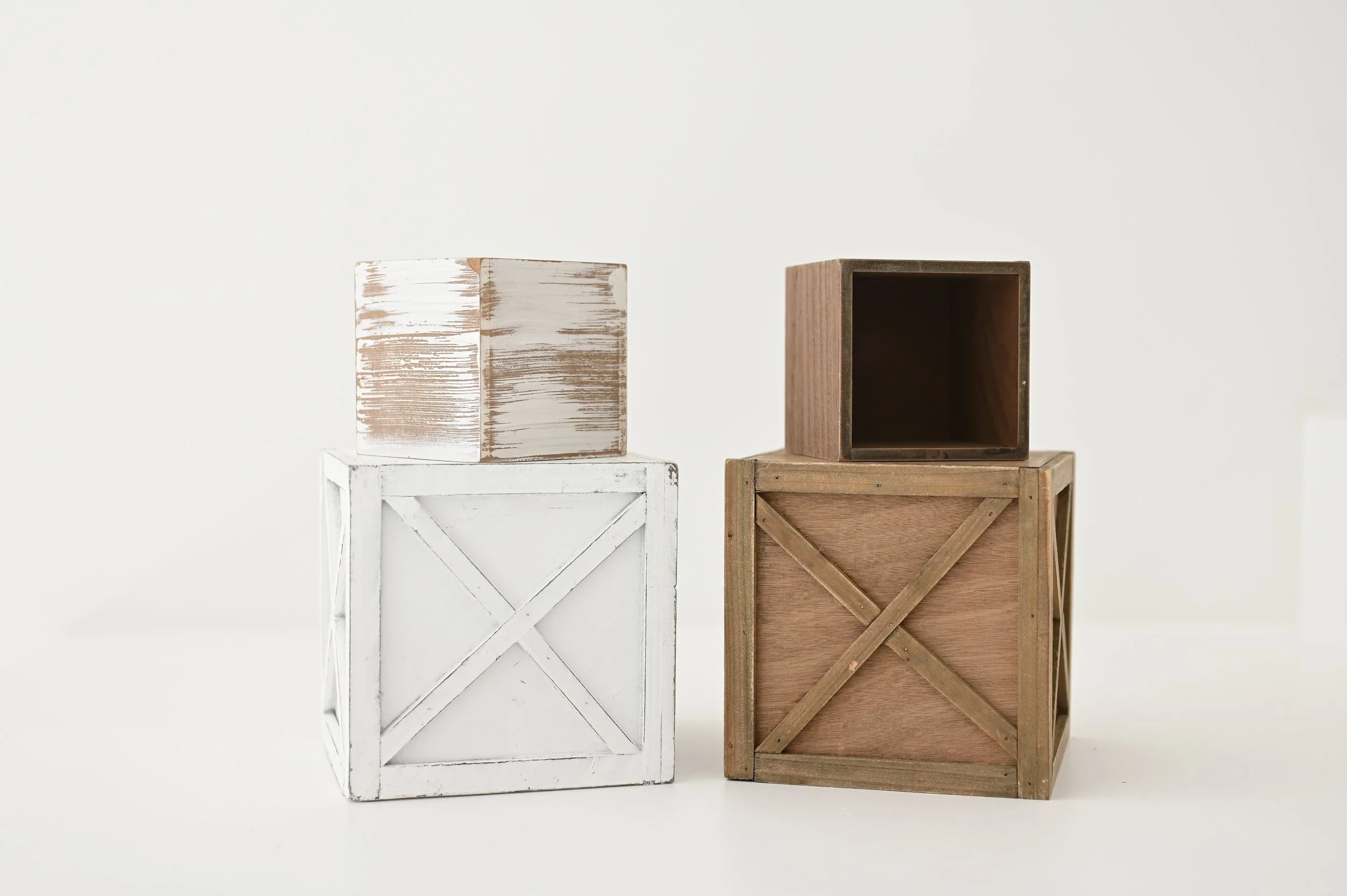 Small Wooden & White Crates 