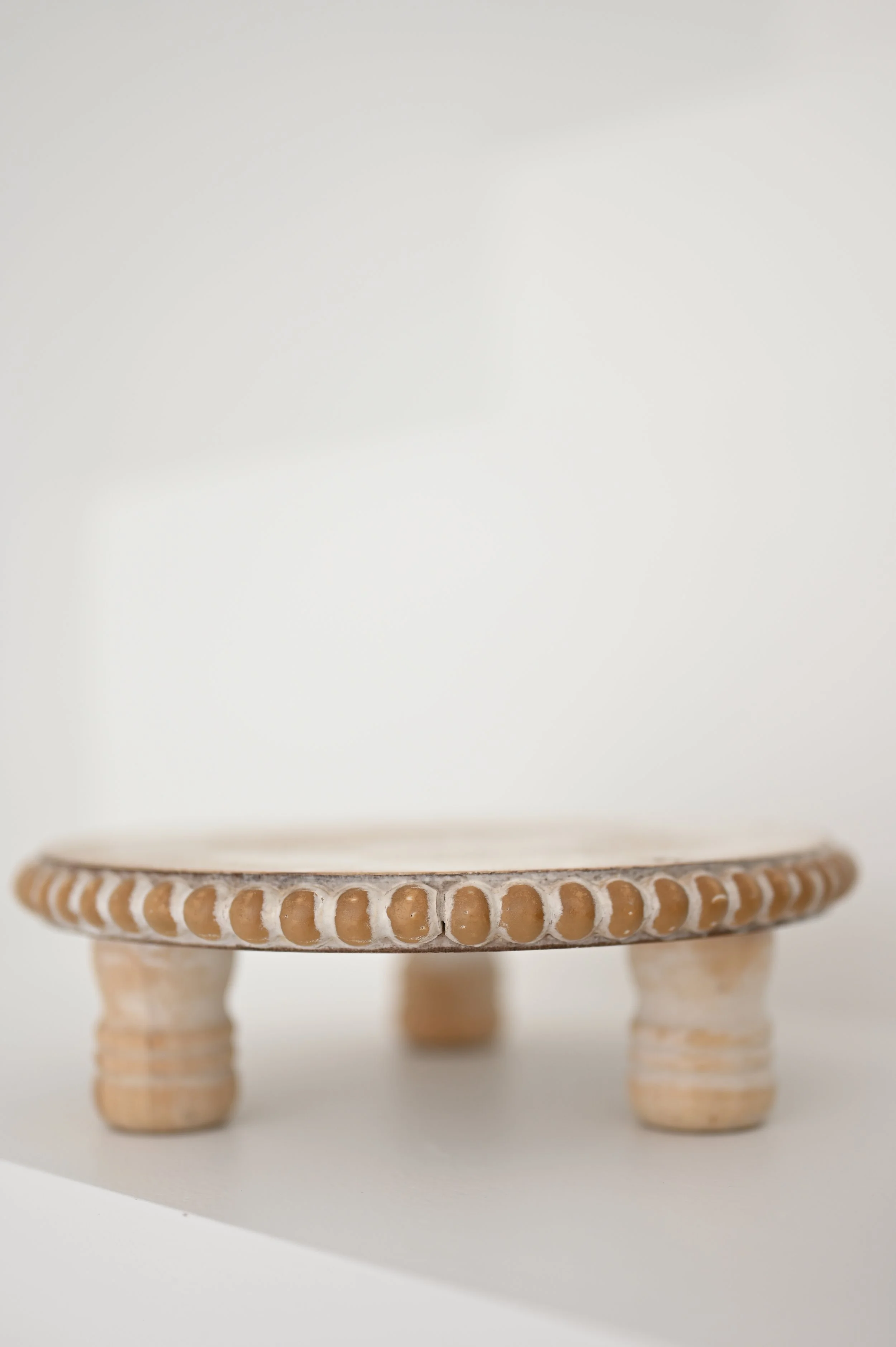 Whitewashed Vintage Cake Stand 