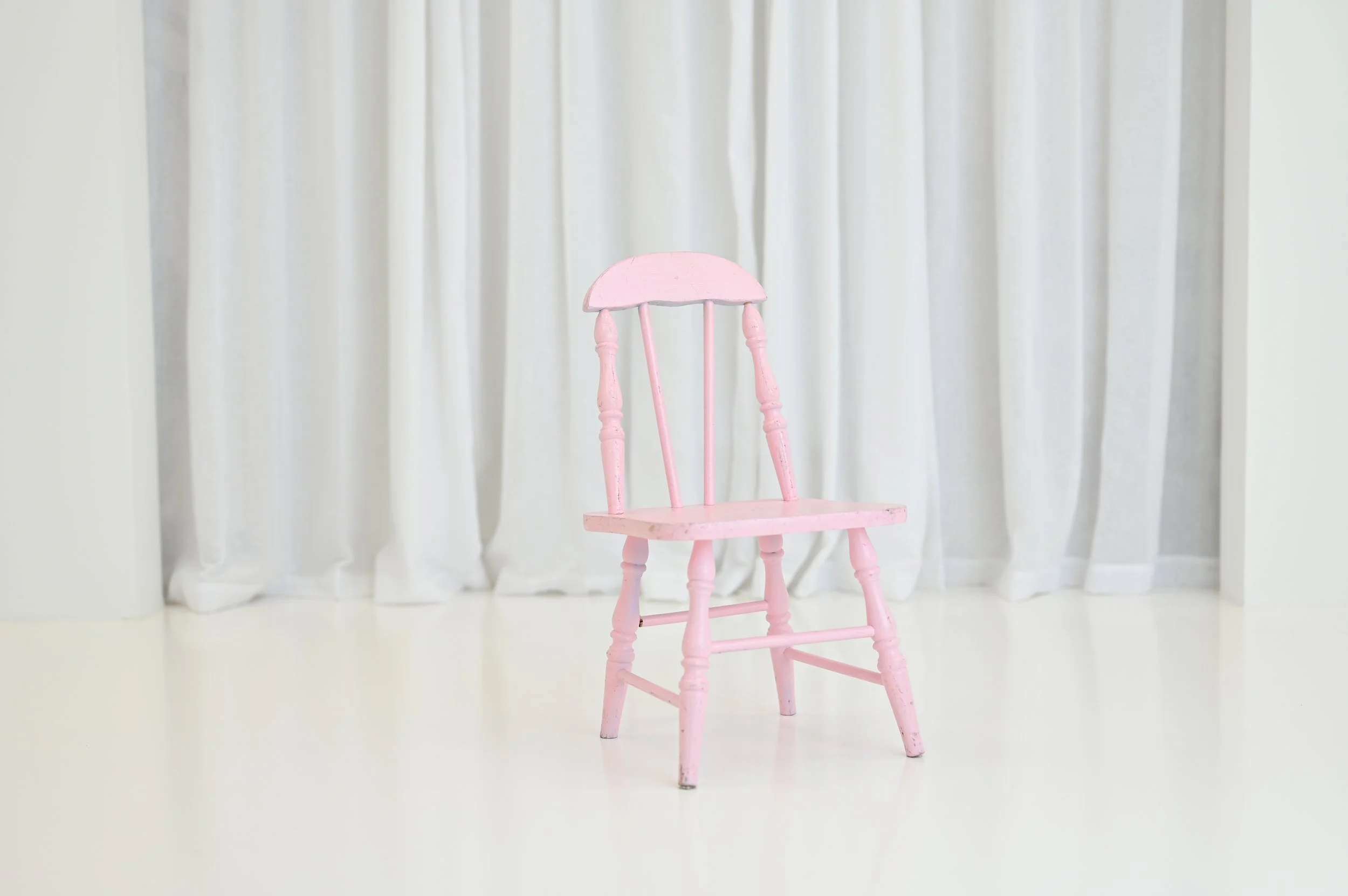 Small Pink Wooden Chair 