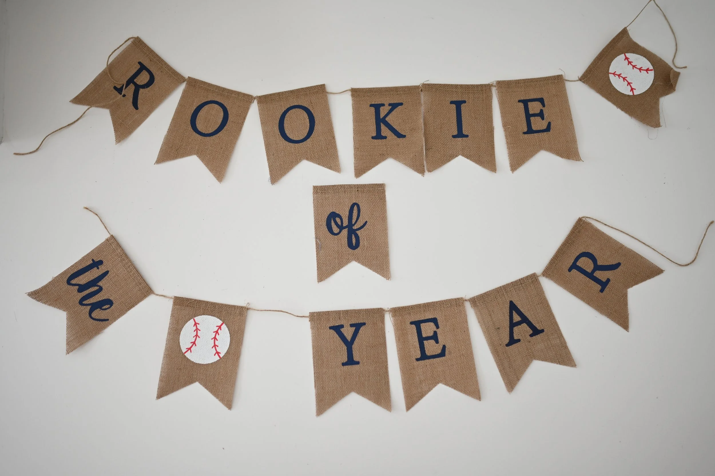Baseball Burlap Banner 